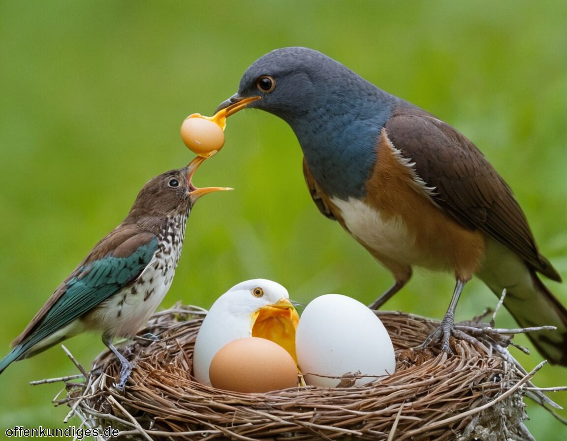 Kuckuck legt Eier in fremde Nester   - Welche Vögel legen keine Eier » Die Antwort überrascht