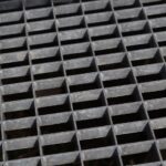 grating, metal construction, zinc plated, gray, structure, cover, footrest