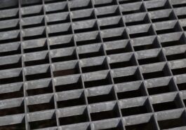 grating, metal construction, zinc plated, gray, structure, cover, footrest